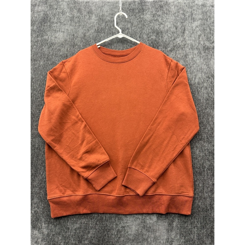 Goodiellow & Co Sweatshirt Mens Extra Large Orange Crew Neck Fleece Lined Winter